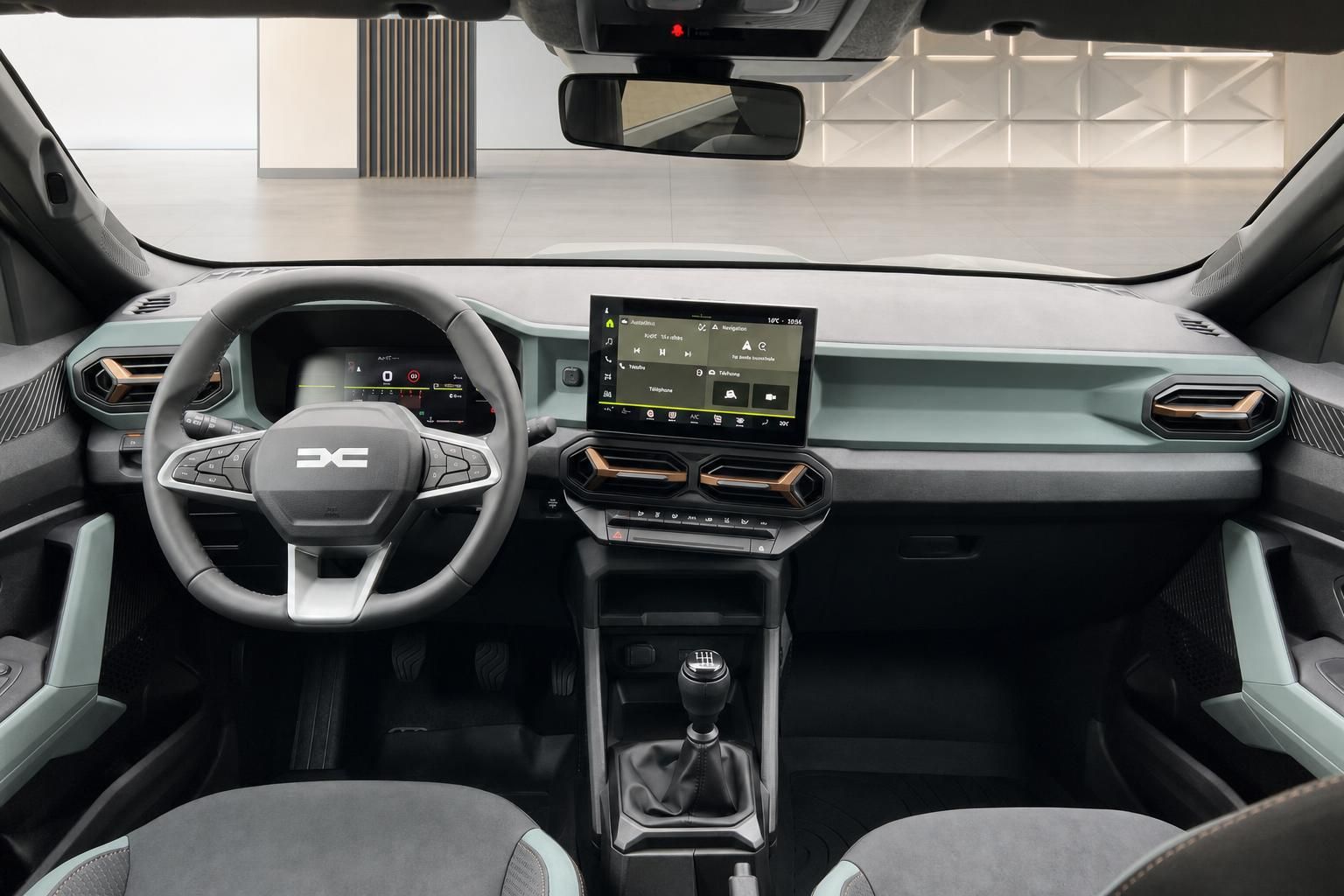 Dacia Duster Cockpit mit Lenkrad und Touchscreen Display