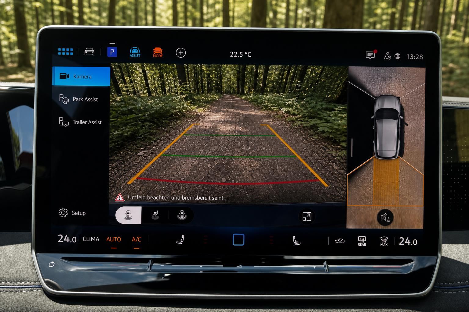 VW Infotainment-System mit Rückfahrkamera und Park Assist Funktion