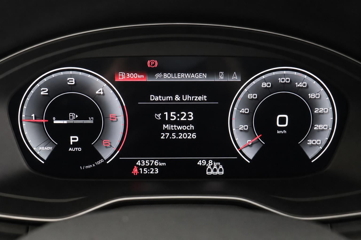 Audi Kombiinstrument digitales Cockpit mit Tacho und Drehzahlmesser