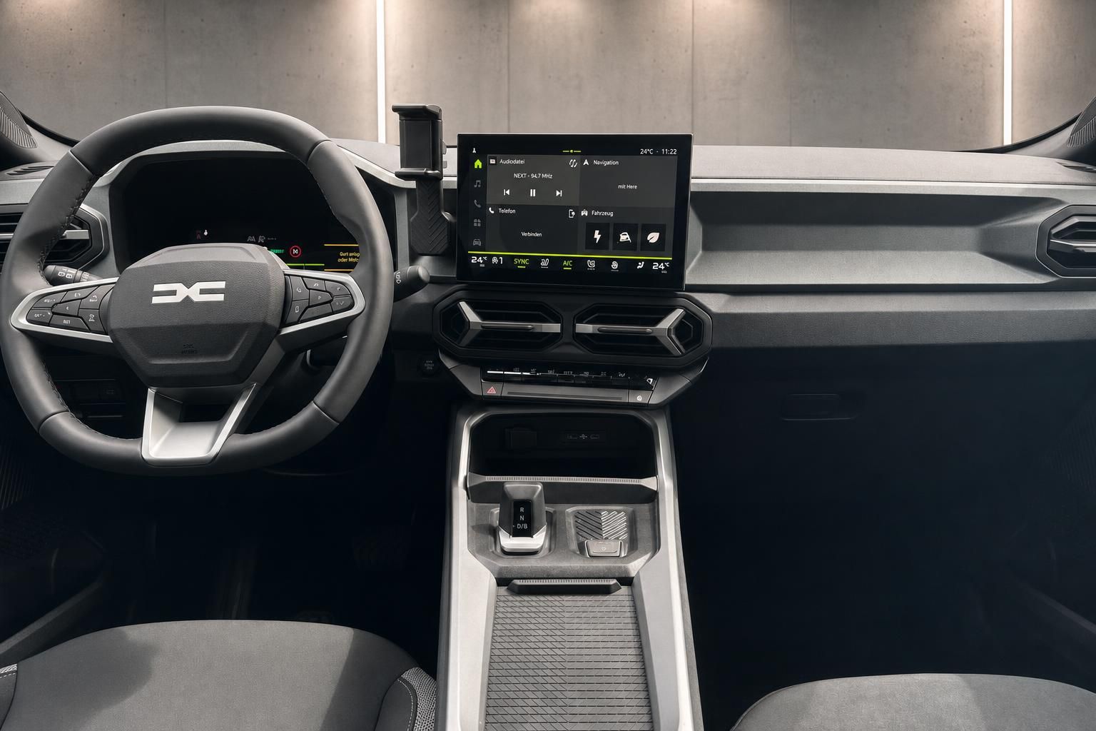 Dacia Armaturenbrett mit Touchscreen Display und modernem Cockpit Design