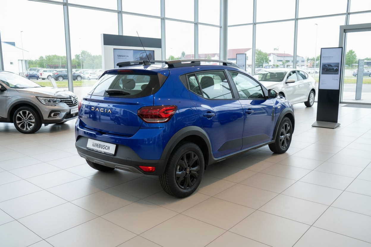 Dacia Sandero Stepway in Blau – Heckansicht im Autohaus Wiebusch