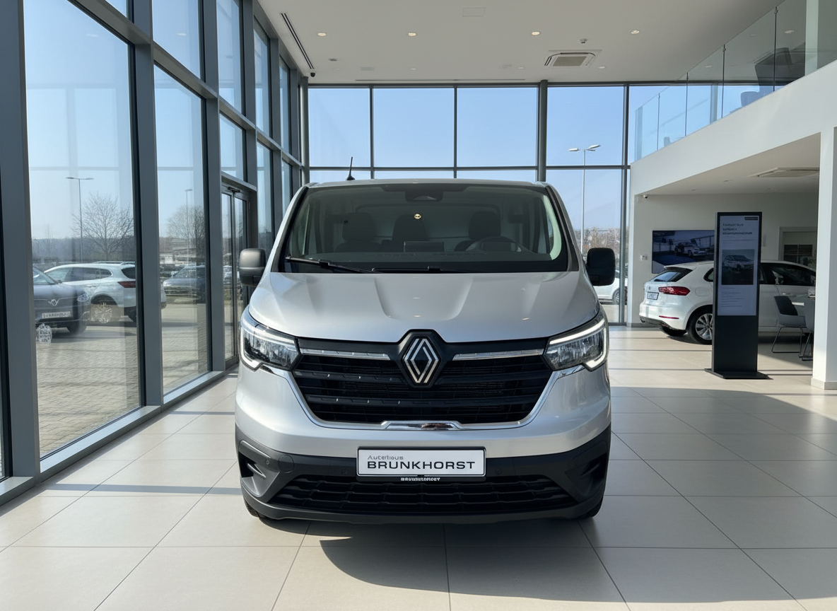 Renault Trafic Silber Frontansicht im Autohaus Brunkhorst Showroom