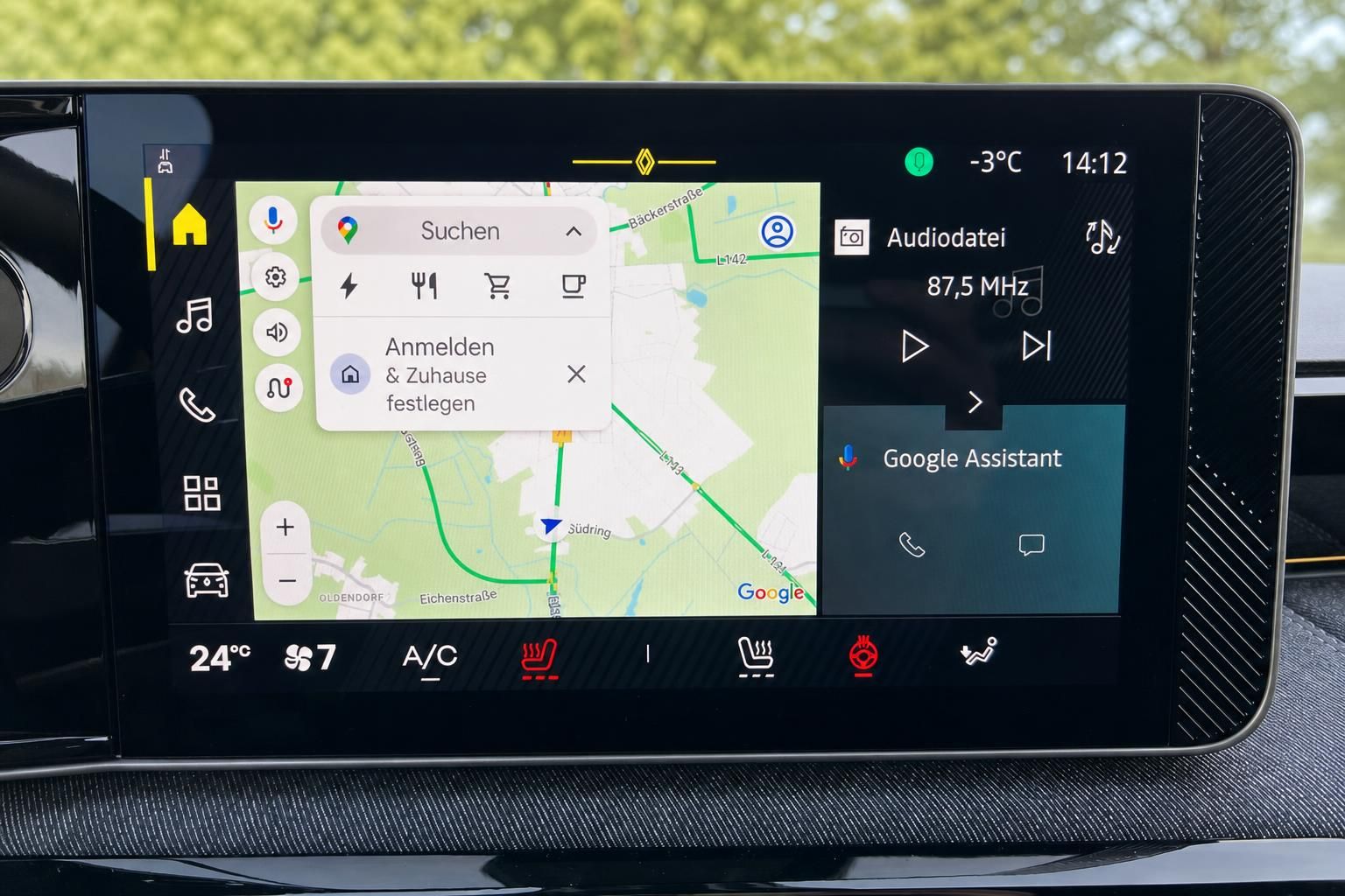 Fahrzeug Touchscreen-Display mit Google Maps Navigation und Multimedia-Funktionen