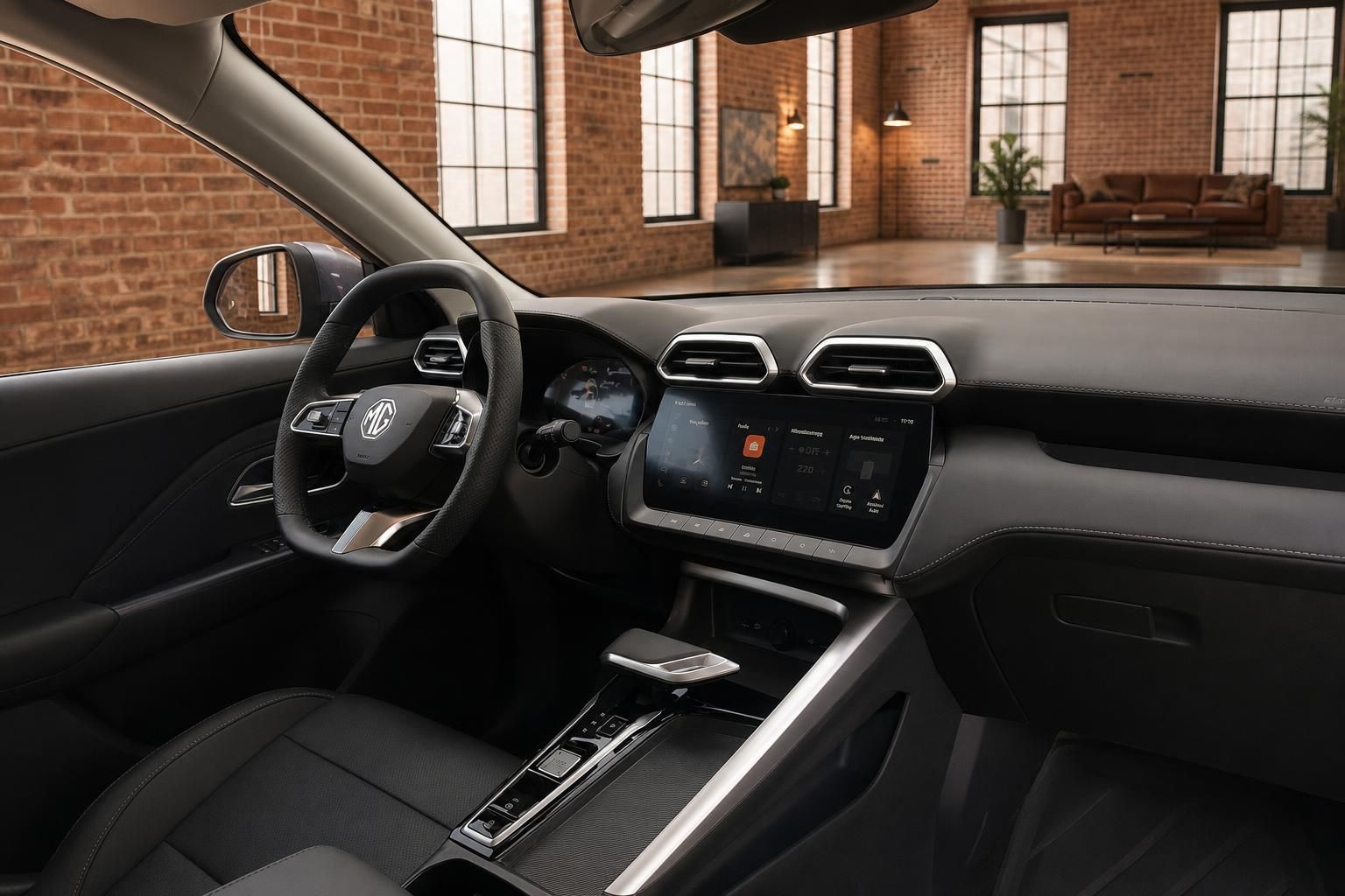 MG SUV Innenraum mit Cockpit und Touchscreen Infotainment