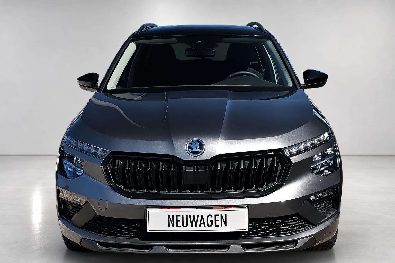 Škoda SUV Frontansicht in grau metallic im Studio