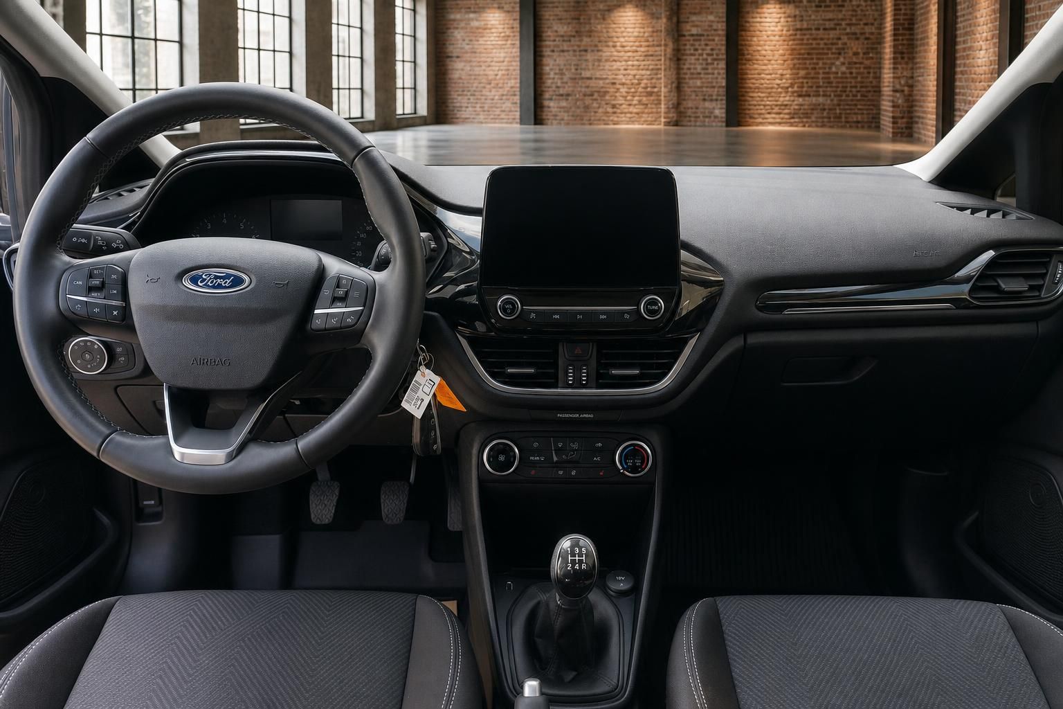 Ford Fiesta Cockpit mit Lenkrad, Schaltung und Mittelkonsole
