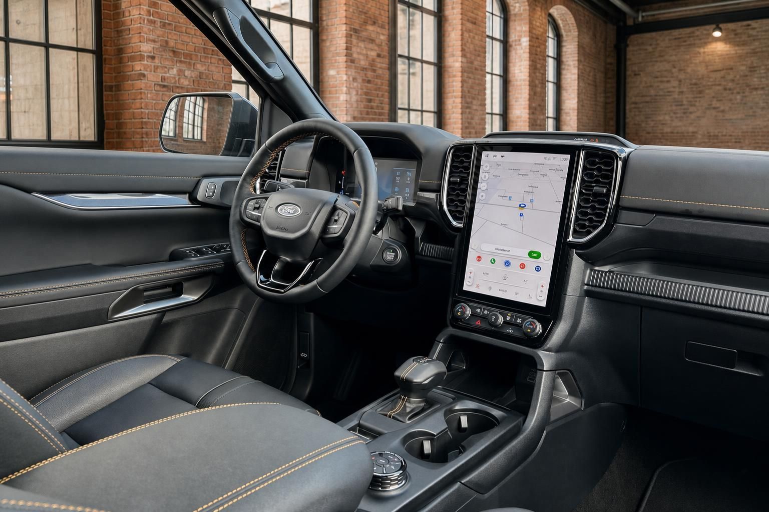 Ford Ranger Cockpit mit Touchscreen und Navigationssystem