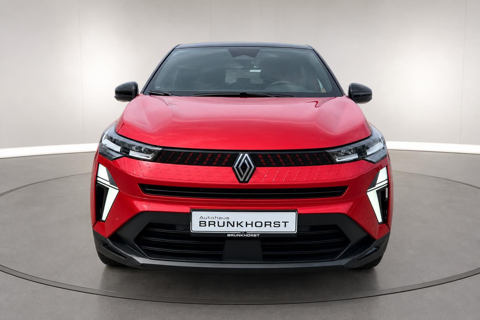 Renault Captur E-Tech Frontansicht rot-schwarz moderne LED-Scheinwerfer Autohaus Brunkhorst