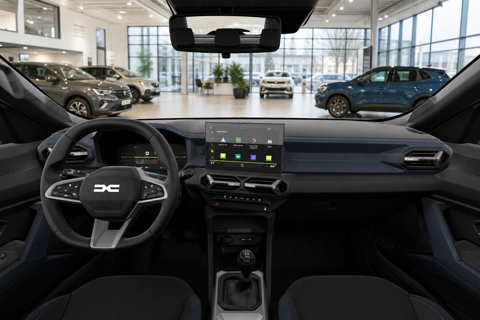 Dacia Bigster Innenraum mit Cockpit und Lenkrad im Detail