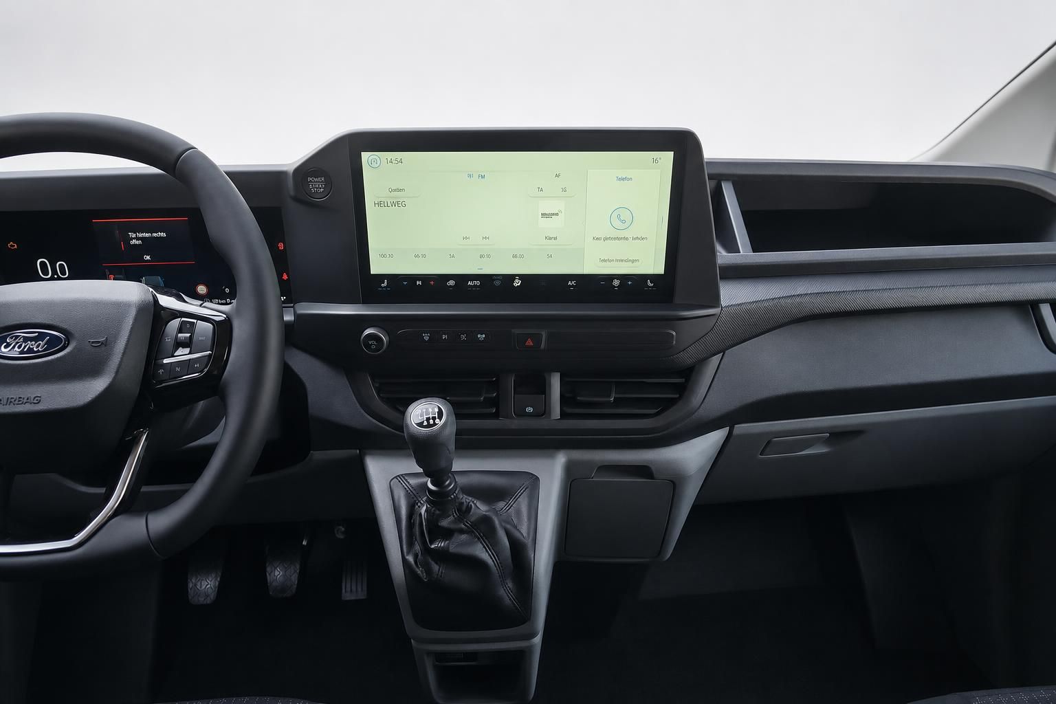 Ford Cockpit mit Touchscreen und Schaltknauf Detail