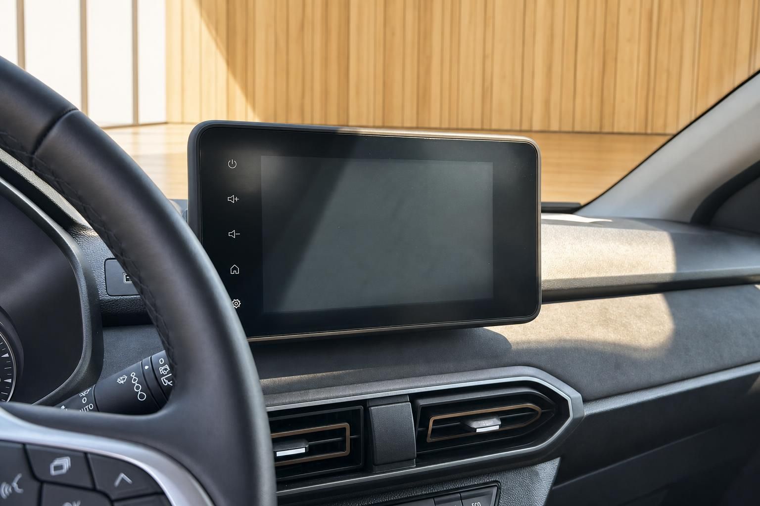 Dacia Infotainment-Bildschirm im Cockpit Nahaufnahme