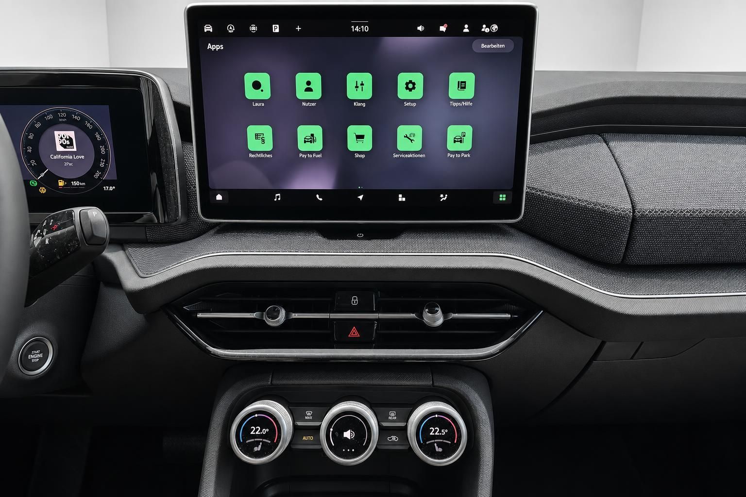 Cockpit mit Touchscreen und Klimabedienung im Fahrzeuginterieur